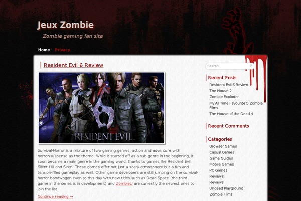Zombie Apocalypse theme site design template sample