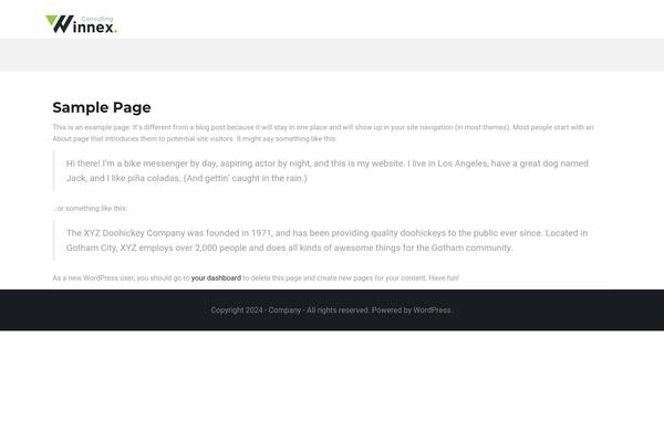 Winnex theme site design template sample