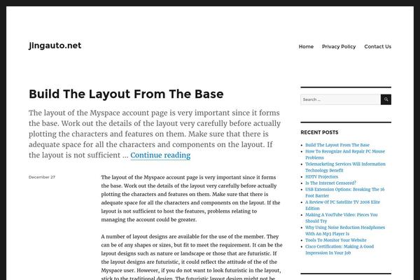 Twenty Sixteen theme site design template sample