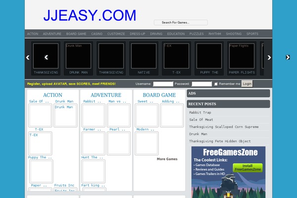 FunGames theme site design template sample