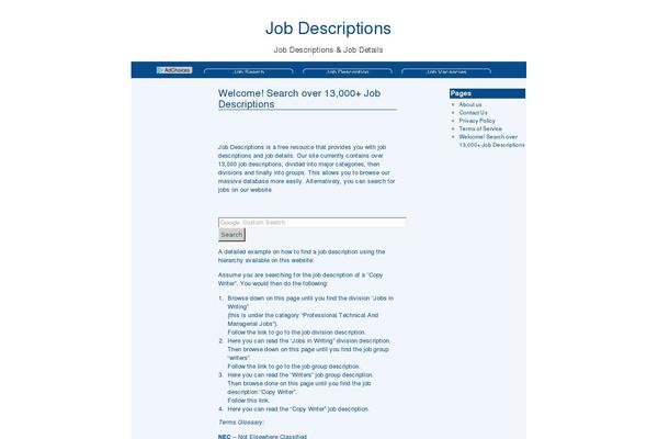 job-descriptions.org site used Bluesense