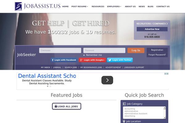 Jobify theme site design template sample