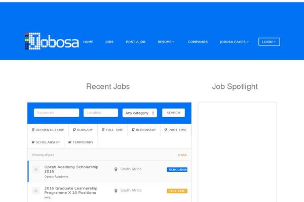 Jobify theme site design template sample