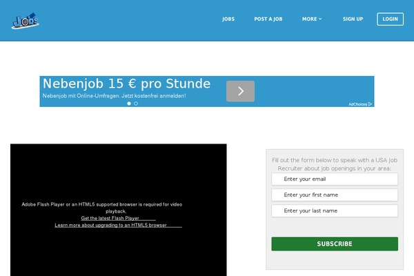 Jobify theme site design template sample