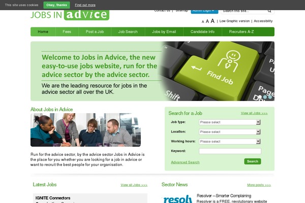 jobsinadvice.org.uk site used Evolution