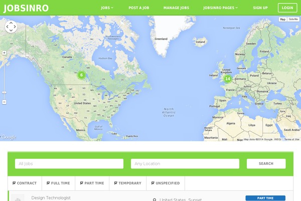 Jobify theme site design template sample