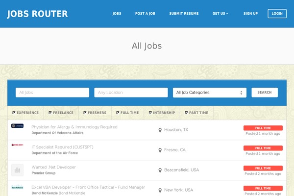Jobify theme site design template sample