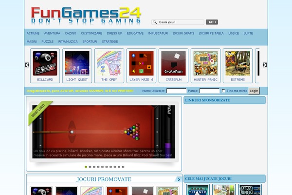 FunGames theme site design template sample