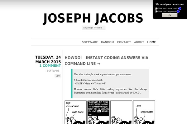 Site using Cookie Opt In plugin
