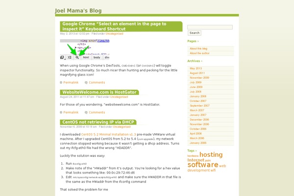 joelmama.com site used Almost Spring