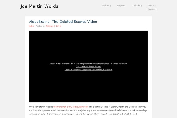 joemartinwords.com site used Joemartinwords