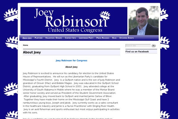 joeyarobinson.com site used Weaver II pro