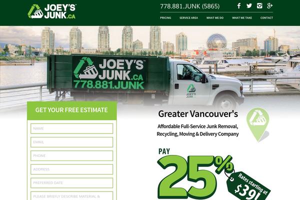 joeysjunk.ca site used Hadron