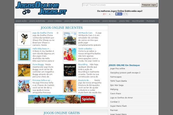 FunGames theme site design template sample