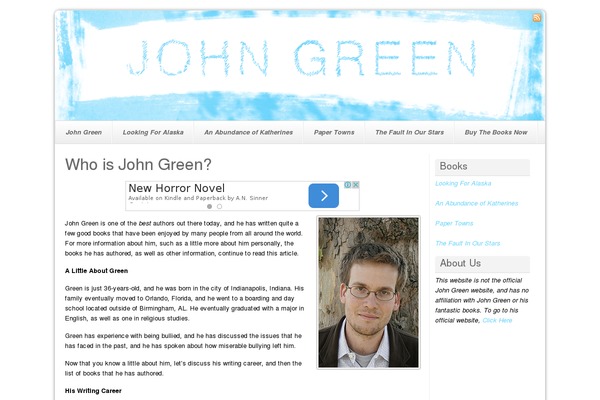 johngreenreview.com site used All In One Theme