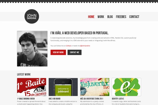 johnsardine.com site used Striped