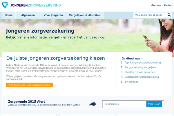 jongerenzorgverzekering.com site used Young