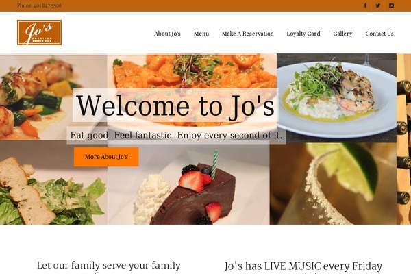 josamericanbistro.com site used Nosh