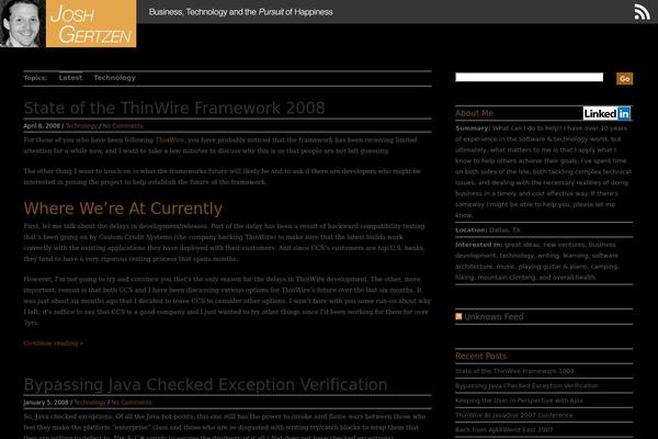 joshgertzen.com site used Sparta