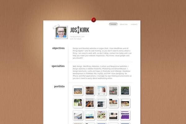 joshkirk.com site used MyResume