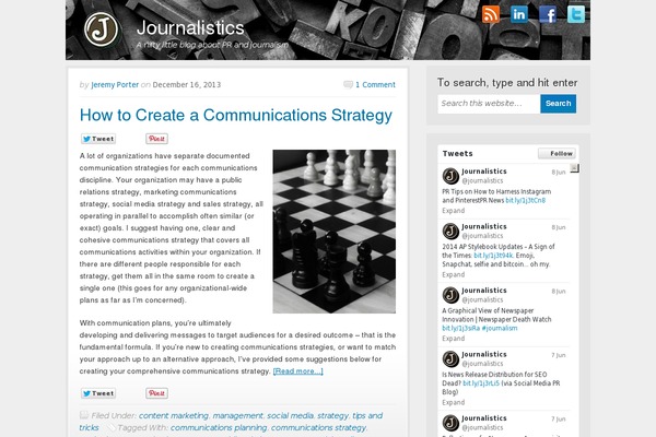 journalistics.com site used Landing-pagency_old