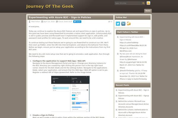 journeyofthegeek.com site used Chocolate-lite