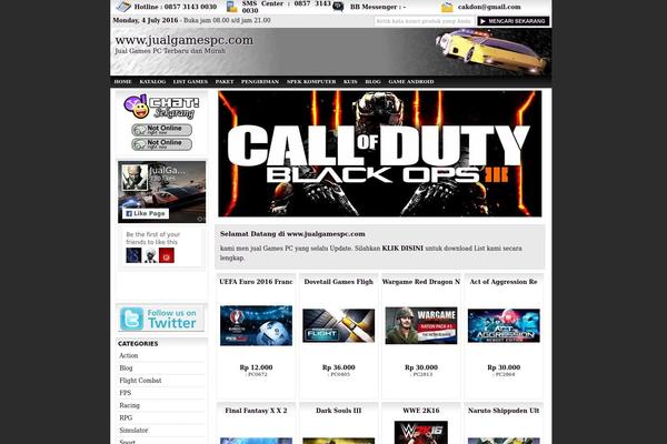jualgamespc.com site used Indostore3