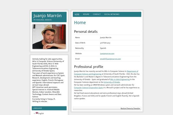 juanjomarron.com site used zeeBizzCard