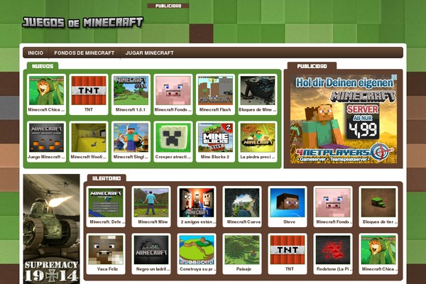 juegos-de-minecraft.com site used VMagazine Lite