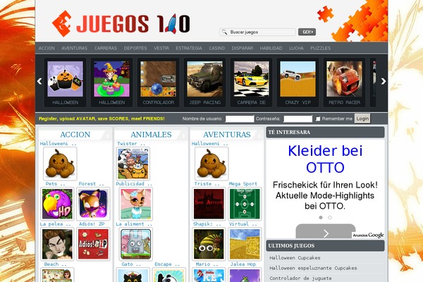 FunGames theme site design template sample