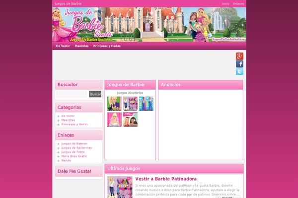 juegosdebarbiegratis.es site used Multicolors_theme