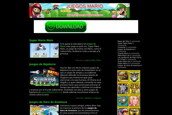 Mario theme site design template sample