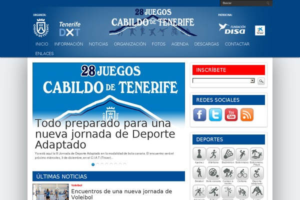 juegosdetenerife.com site used Resportsive