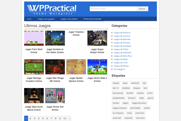 gamespractical theme websites examples