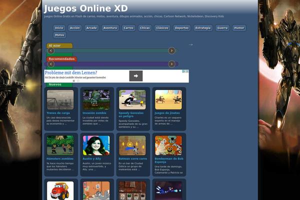 Games theme site design template sample