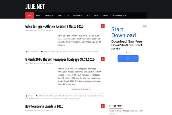 News Mix Light theme site design template sample