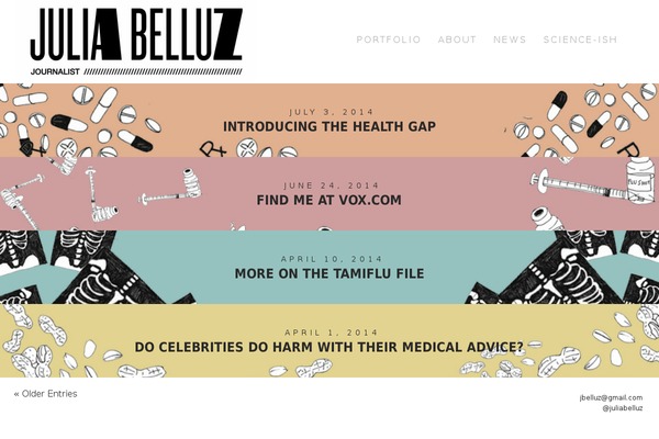 Journal theme site design template sample