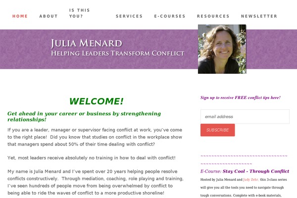 juliamenard.com site used Beautiful Pro Theme