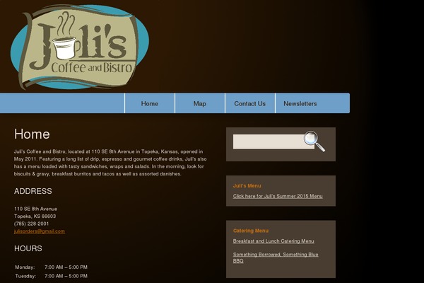 juliscoffeeandbistro.com site used Verona-child-theme