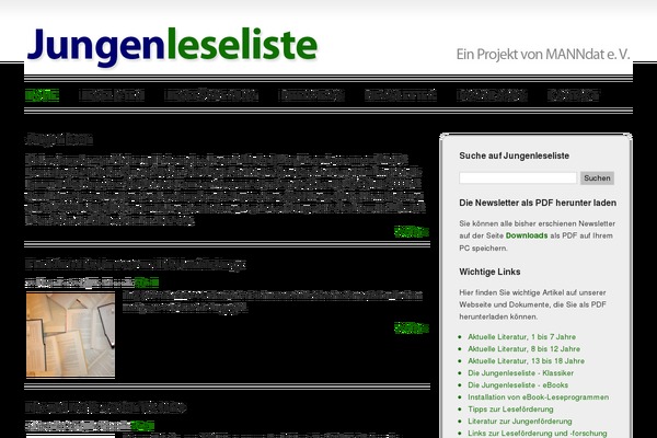 jungenleseliste.de site used Ribbon-child
