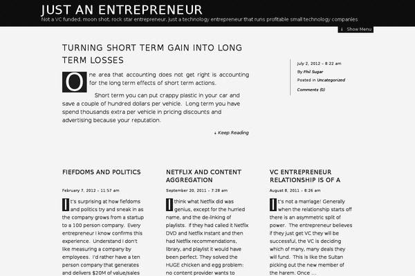 justanentrepreneur.com site used The Erudite