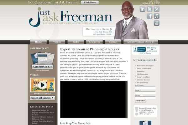 Freeman theme site design template sample