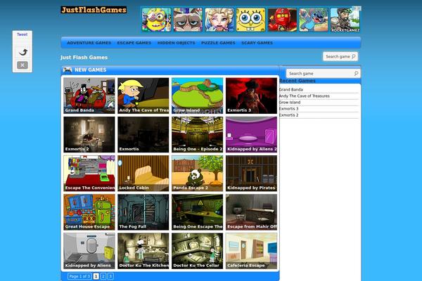 justflashgames.com site used Arcademega