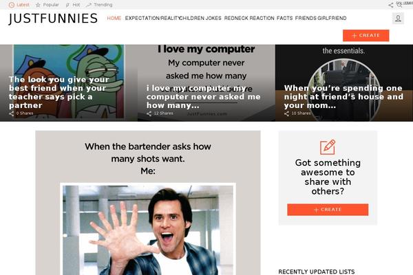 justfunnies.com site used Bunchy