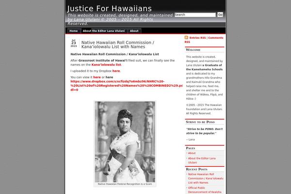 justiceforhawaiians.com site used alibi