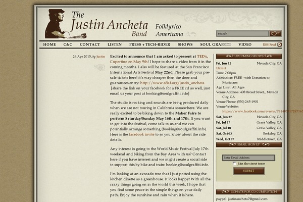Site using ArtistDataPress plugin