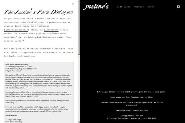 justines1937.com site used Justines1937