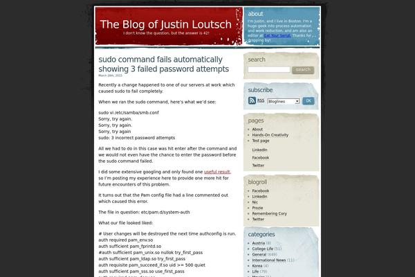 justinloutsch.com site used I-feel-dirty