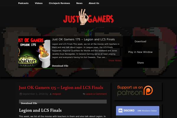 justokgamers.com site used Playcastpro