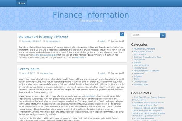 Finch theme site design template sample